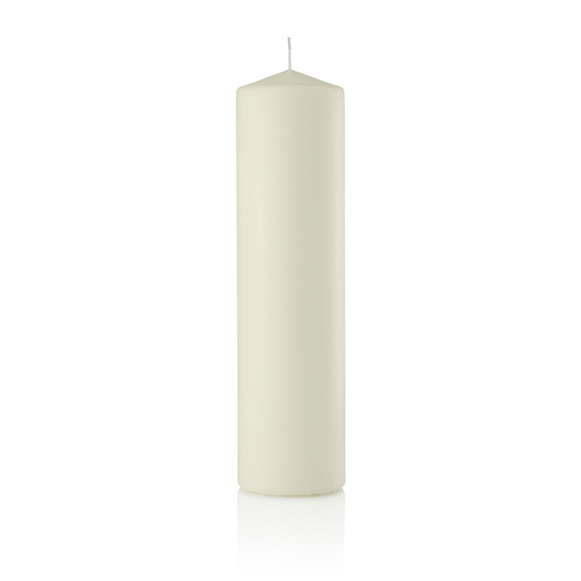 3 x 9 Pillar Candles, Ivory, Unscented, Set of 12-pillar candles-TableTopLighting.com