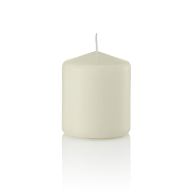 3 x 3 1/2 Pillar Candles, Ivory, Unscented, Set of 12-pillar candles-TableTopLighting.com