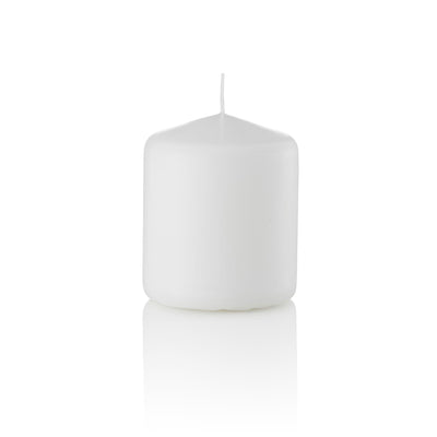 3 x 3 1/2 Pillar Candles, White, Unscented, Set of 12-pillar candles-TableTopLighting.com