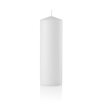 3 x 9 Pillar Candles, Unscented, Bulk Set of 12-pillar candles-White-TableTopLighting.com