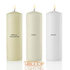 2 x 4.5 Pillar Candles, Ivory, Unscented, Set of 36-pillar candles-TableTopLighting.com