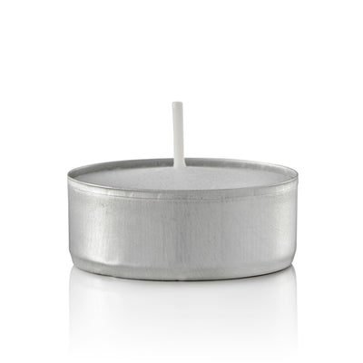 5 Hour Tealight Candles in Metal Cups, White, Unscented, Set of 500-tealight candles-TableTopLighting.com