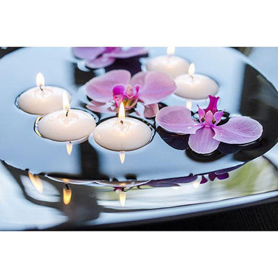 Small 2" Floating Candles, White, Unscented, Bulk-floating candles-TableTopLighting.com